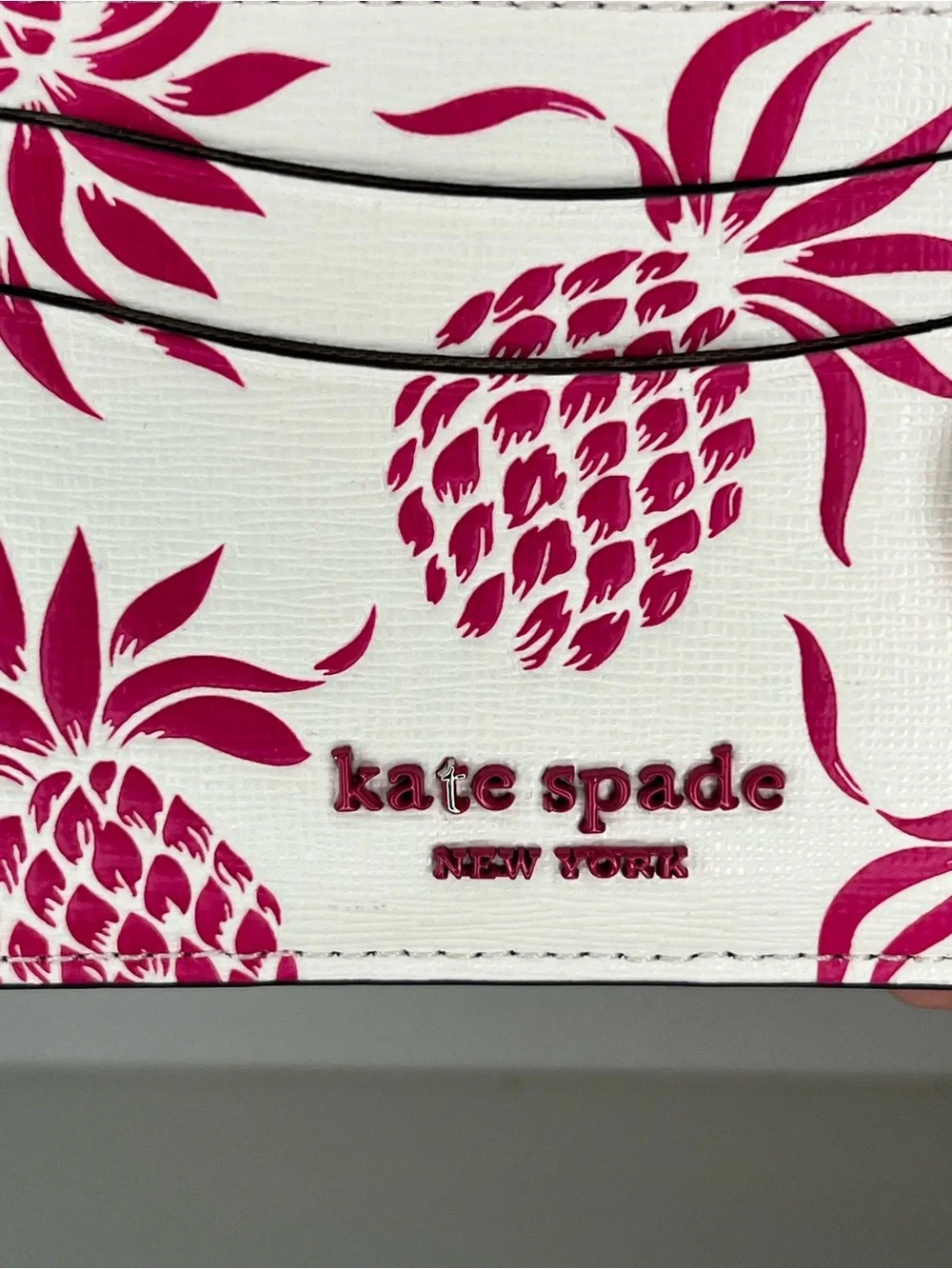 kate spade Morgan Flap Chain Wallet Crossbody with Pink Pineapples
